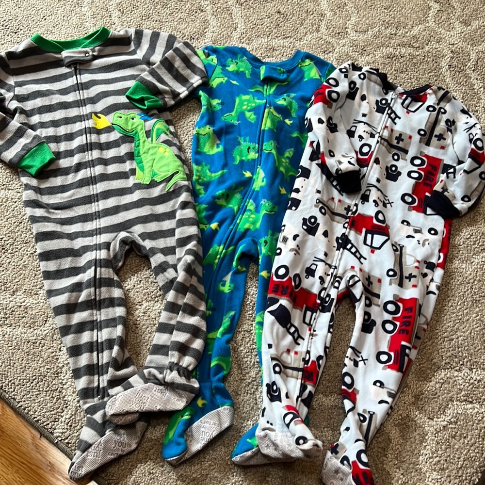 Carters bundle toddler fleece footie pjs